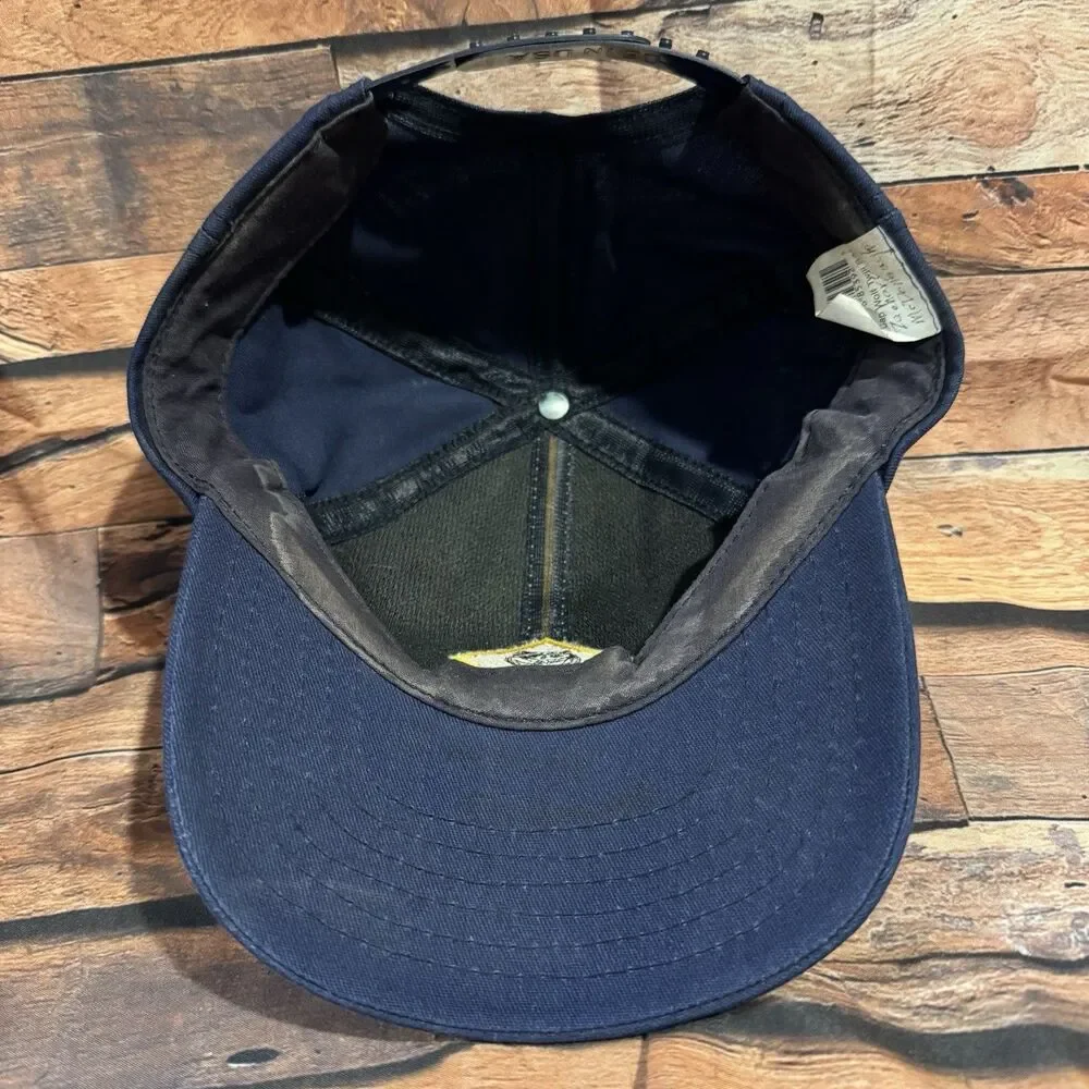 Boy Scouts BSA Cub Scouts Wolf Twill Cap Hat Navy Yellow S/M Snapback Vintage